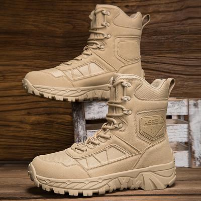 Men's Climbing Shoes Tactical Boots Waterproof Military High Quality Motorcycle Hunting Hiking Shoes Breathable Boots