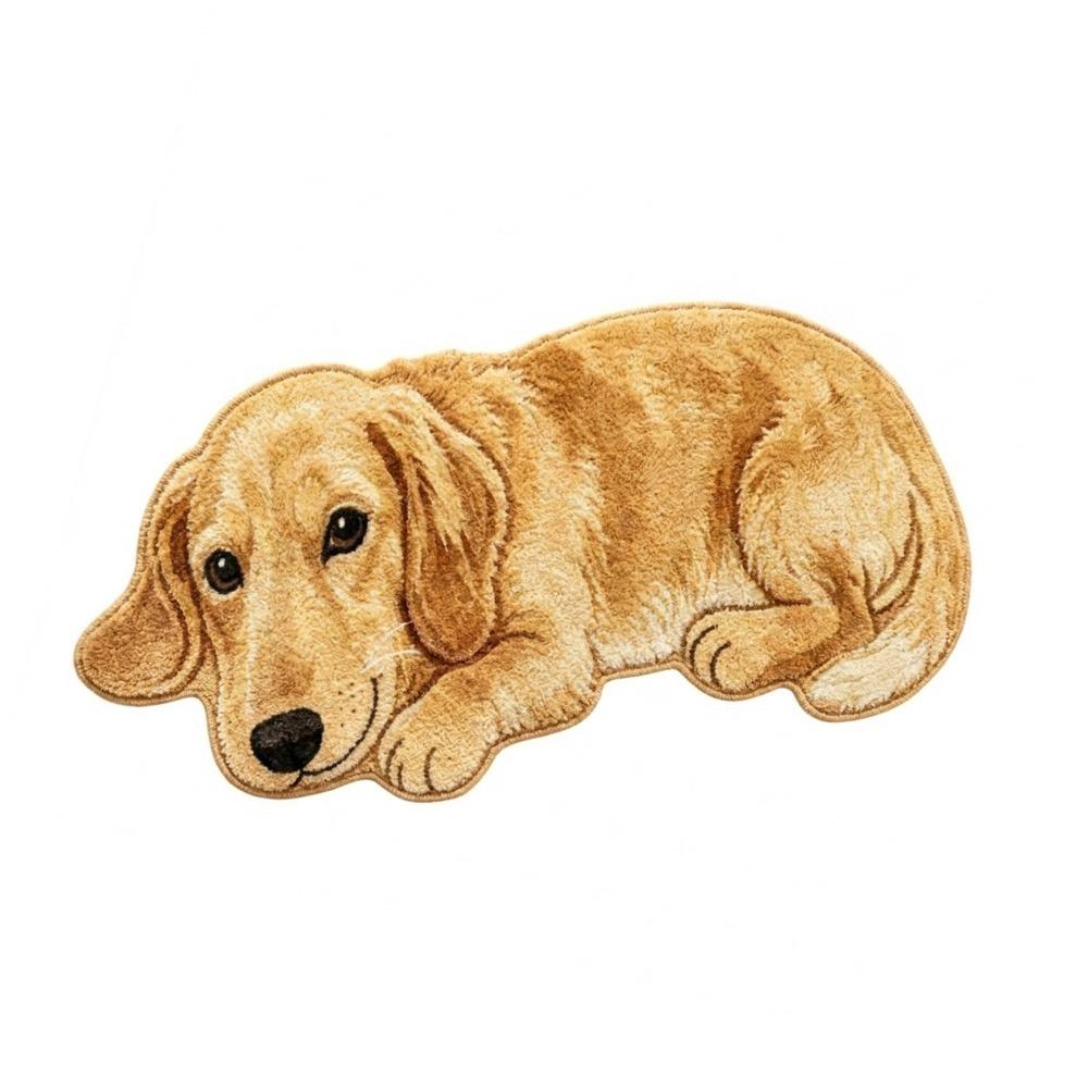 Soft Cartoon Animal Carpet Water Absorption Bedroom Bedside Mat Fun Dog-Shaped Rug Home Decoration