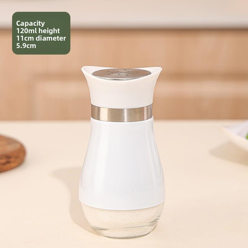 Modern Kitchen Spice Jar Set With Glass And Stainless Steel For Home Cooking And Bbq
