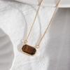 Handmade Semi Stone Choker Natural Stone Square Pendant Fashion Raw Gemstone Necklace  Yoga