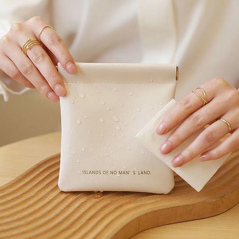 JINGRUIXIANG Mini PU Aufbewahrungstasche mit Druckknopfverschluss