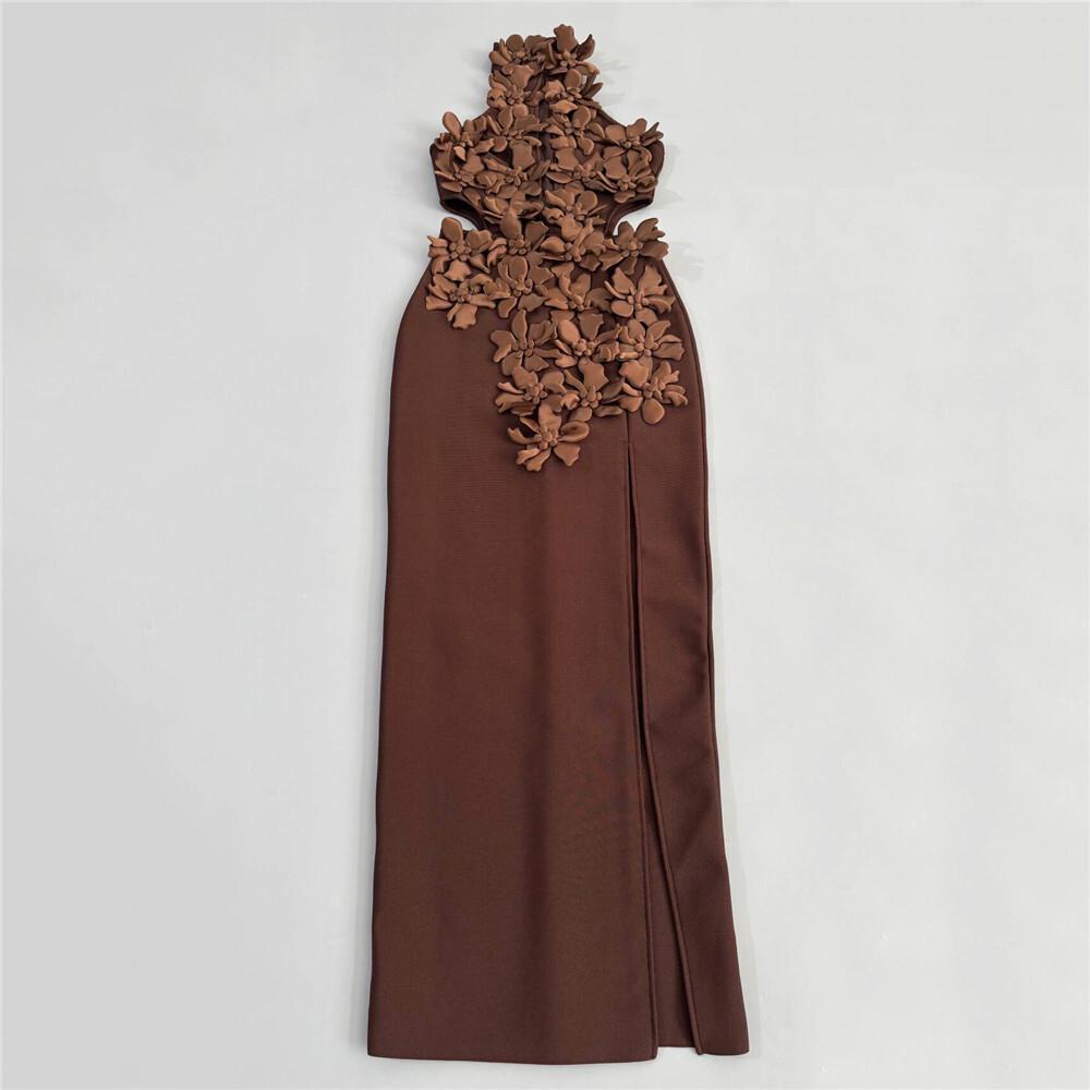 Elegant 2026 European & American Flower Bandage Evening Gown for Women