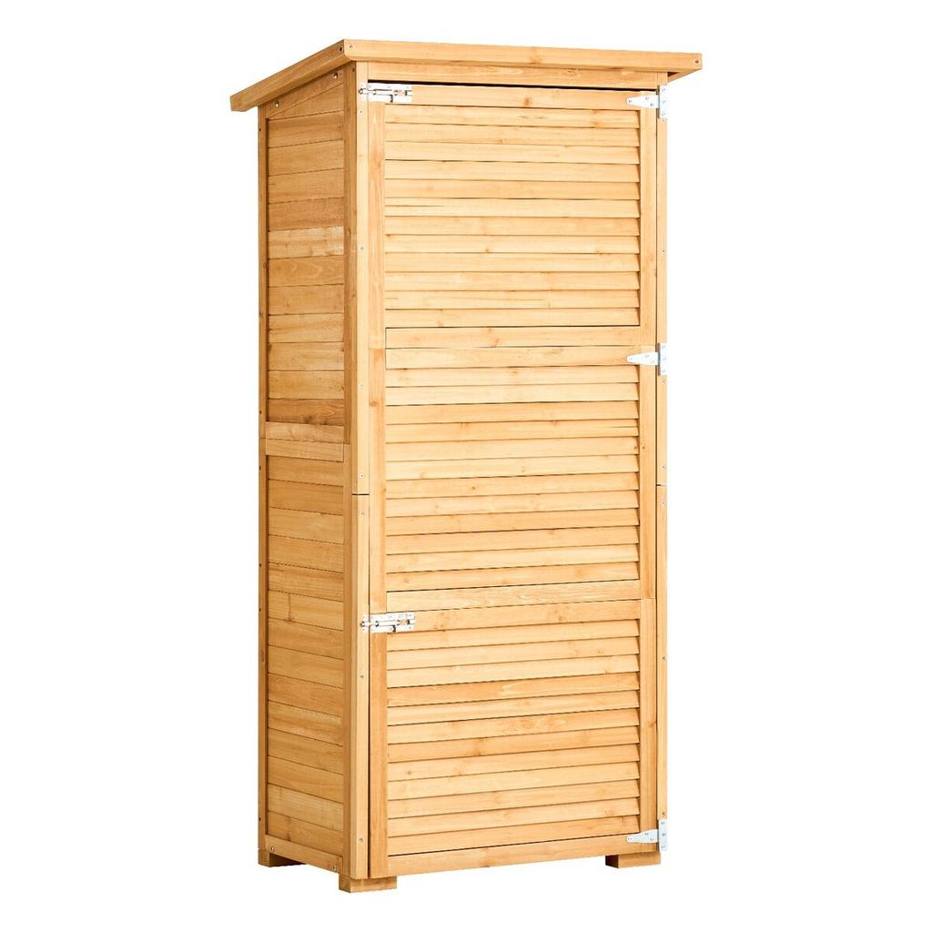 Outdoor Wooden Storage Shed Waterproof Garden Tool Shed 31.5x63.8 Inch