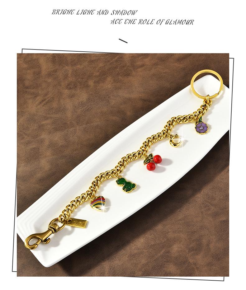 Flashing Cherry Keychain & Bag Charm - Multicolor Fashion Accessory