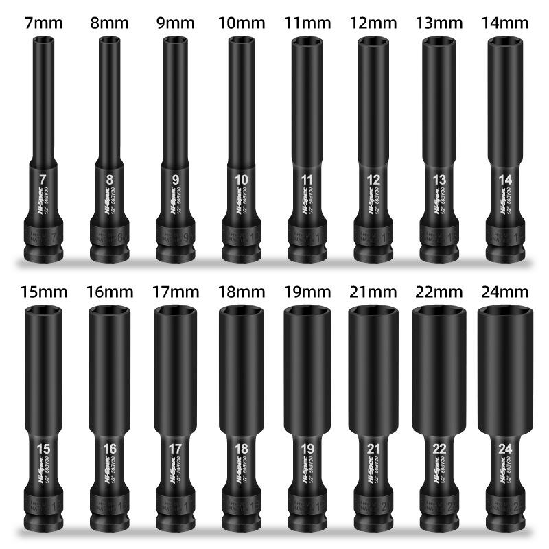 Extended Thin-Walled Hex Deep Impact Socket 8mm for Electric Wrench
