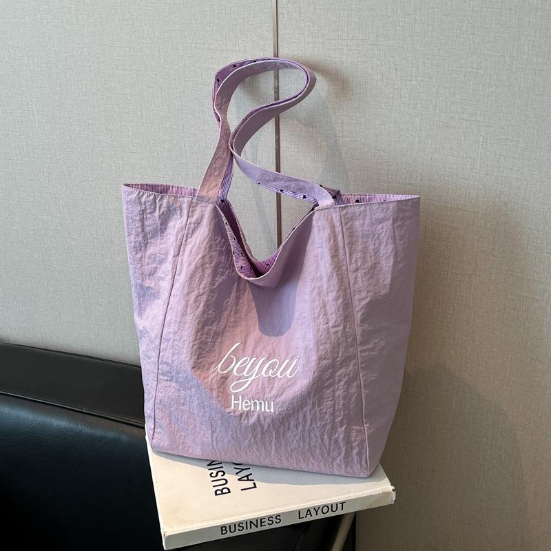 Tote Women's Bag 2025 Summer New Fashionable Simple One-shoulder Niche Design Solid Color Polka Dot Large Capacity Underarm Bag