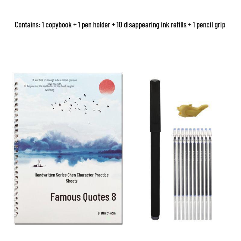 Adult Cursive Calligraphy Practice Sheets: Connected Script Handwriting & Fountain Pen Speed Learning Stickers.