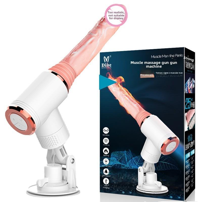 DIBE Tibe Muscle Motor Gun Mașină pentru femei cu vibrator telescopic încălzit complet automat, vibrator, băț, jucării sexuale