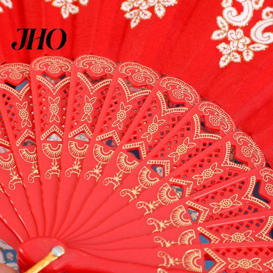 Decorative Fan Vintage Folding Carved Plastic Ribs Hand Held Portable Performance Summer Cooling Wedding Dance Party Props