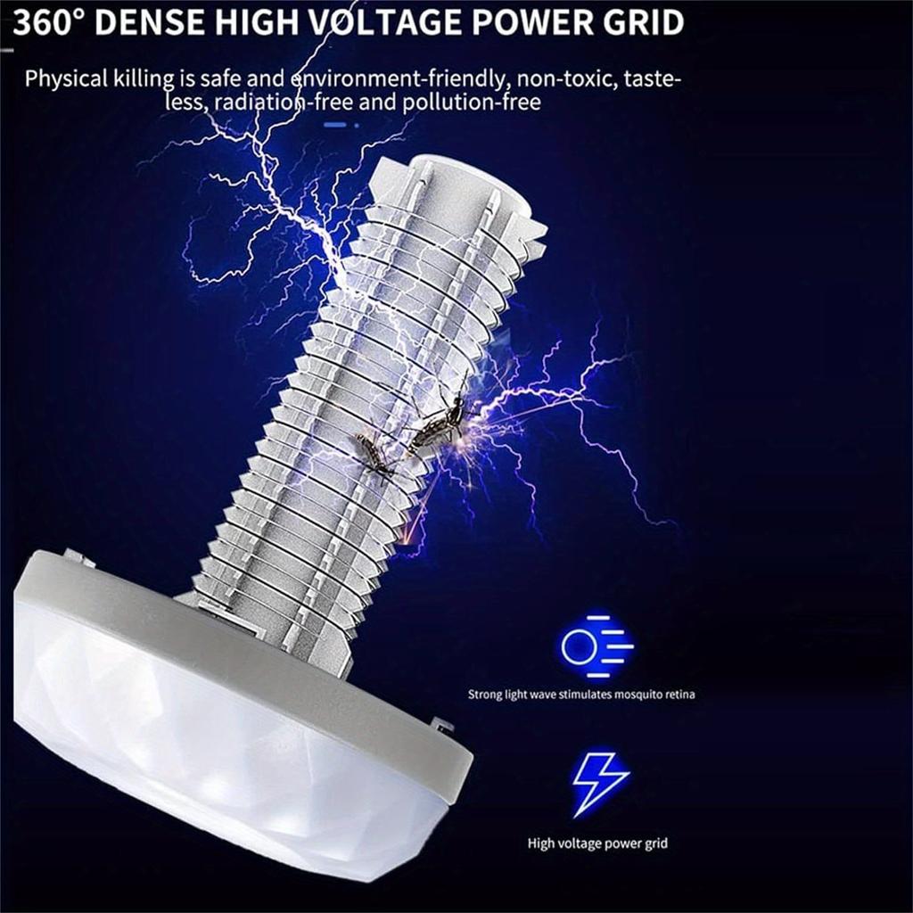 1 st Mygga Zapper, Vattentät Mygglampa utomhus, Bärbar 3 i 1 sladdlös Mygglampa, Lämplig för trädgård, camping, picknick