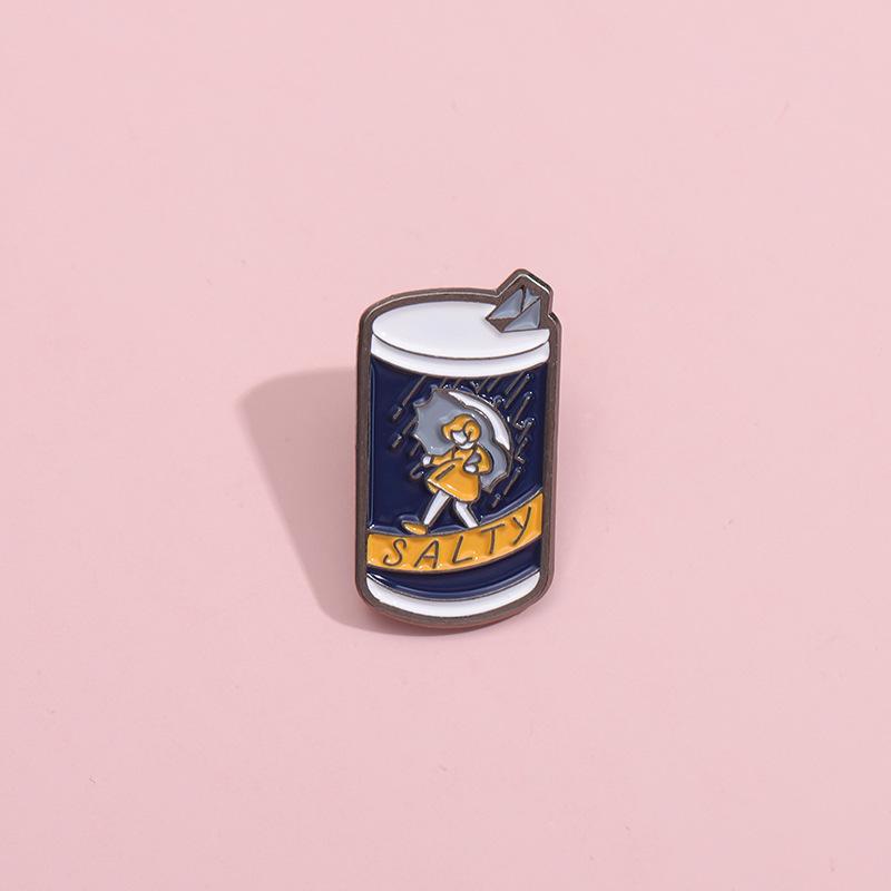 Fun Quirky And Alloy Brooch Of Cartoon Umbrella Girl With Distinctive Style Letter