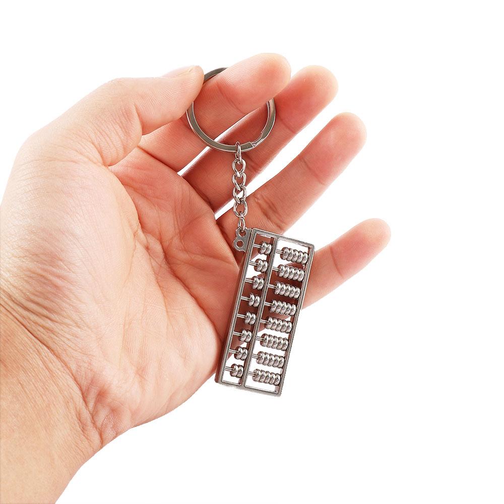 Lovely Abacus Mobilizable 8 Rows Metal Calculator Tool Shape Ancient Keyring Keychain Keyfob Gift