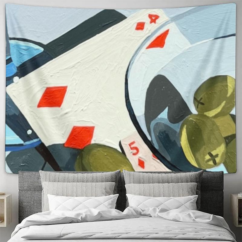 Abstract Playing Card Pattern Decorative Tapestry Modern Minimalist Wall Decor 100X70CM