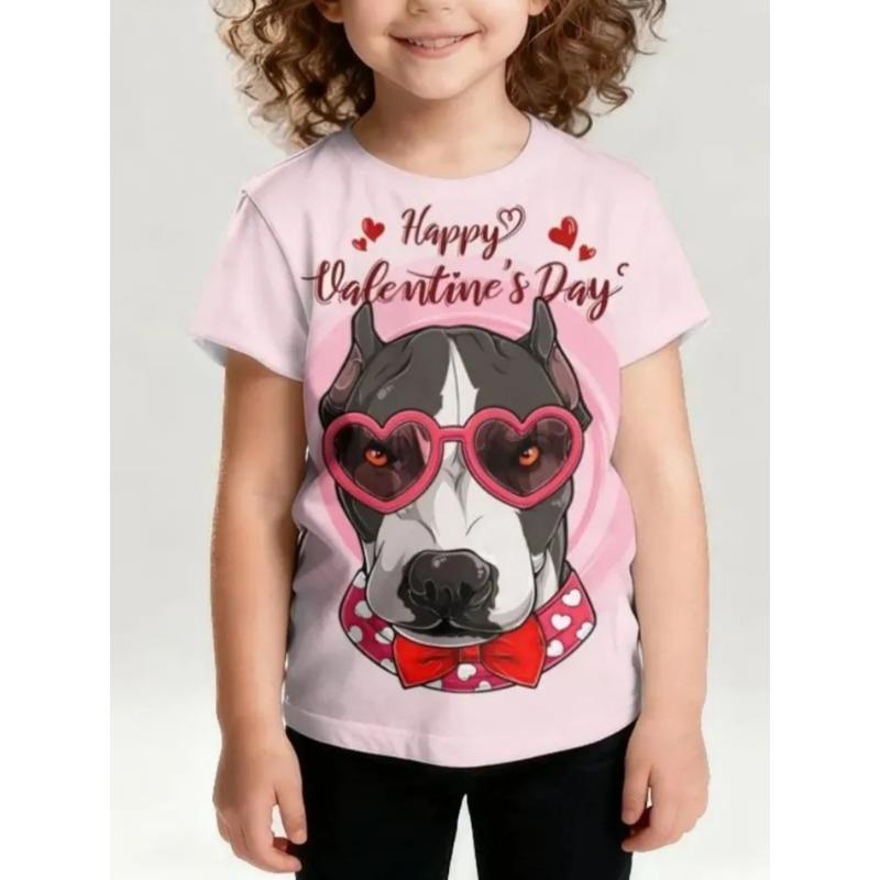 Summer Children's 3D Printed Crew Neck T-Shirt Fashion Versatile Breathable Trend Casual