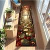 Dreamy Forest Runner Rug Lantern Road Print Floor Decor Carpet Nature Style Non-slip Carpet for Hallway Living Room Bedroom