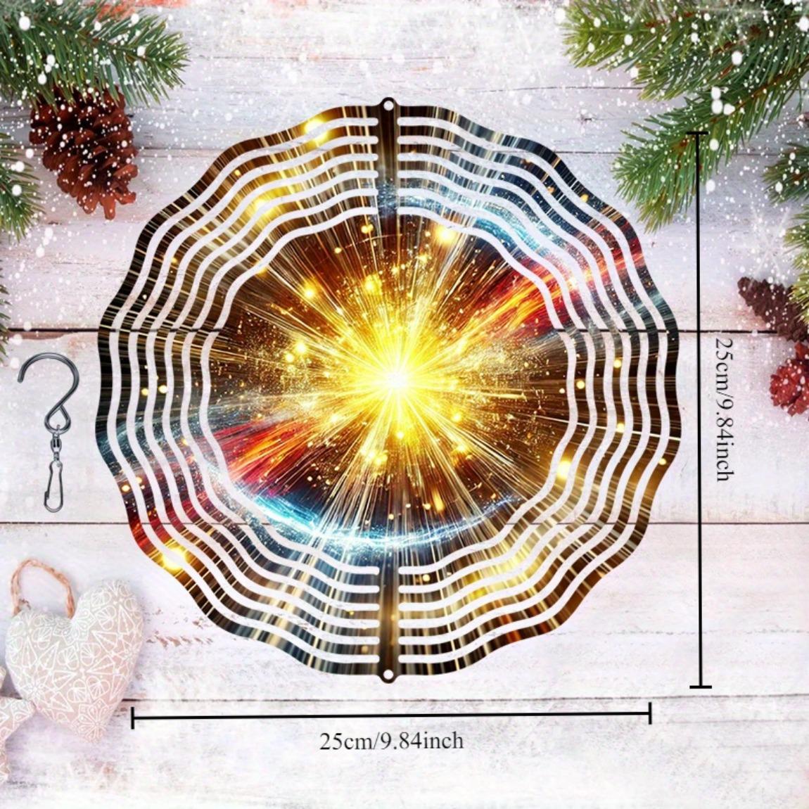 

Ветряной 3D мандала колокольчик, Металлическая вращающаяся скульптура, вдохновленная искусством Большого Взрыва, для сада, террасы и декора дома – Подвесное украшение без батареек 01A