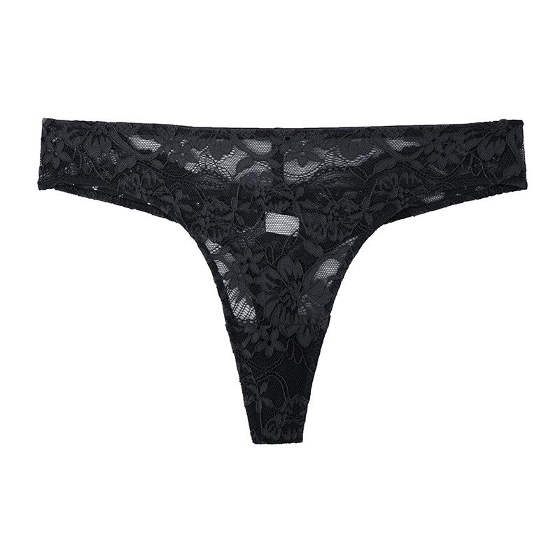 Plus Size Seamless Lace Thong: Comfortable, High Elasticity, Mid-High Waist, All-Cotton