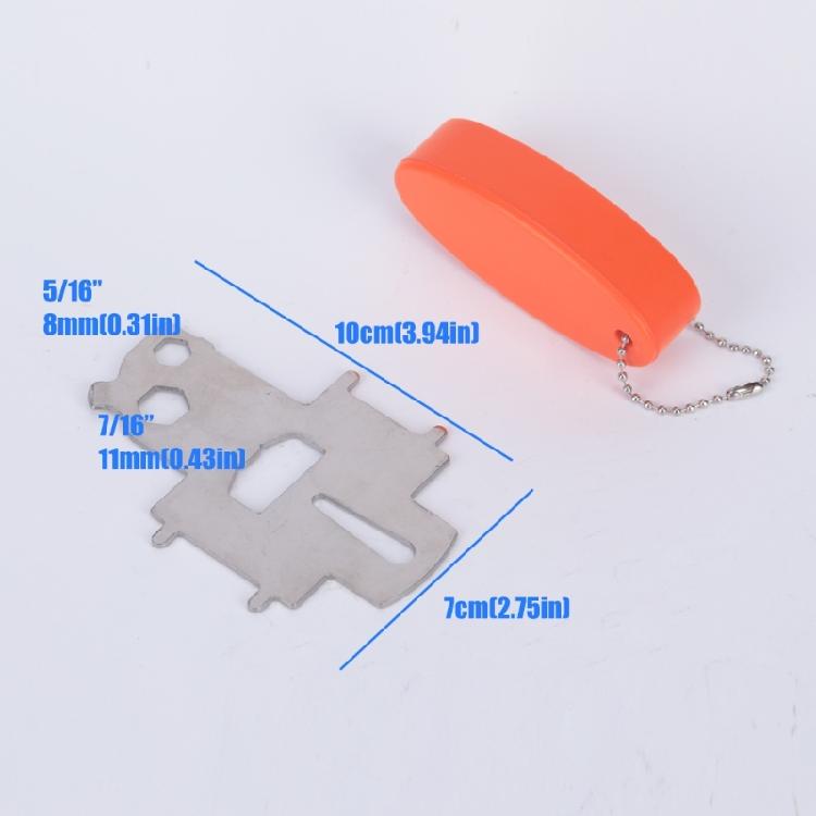 Marine Hardware Tool, 304 Stainless Steel Deck Fill Plate Key Floating Keychain for Boat Dock Work, Water-Side Tasks