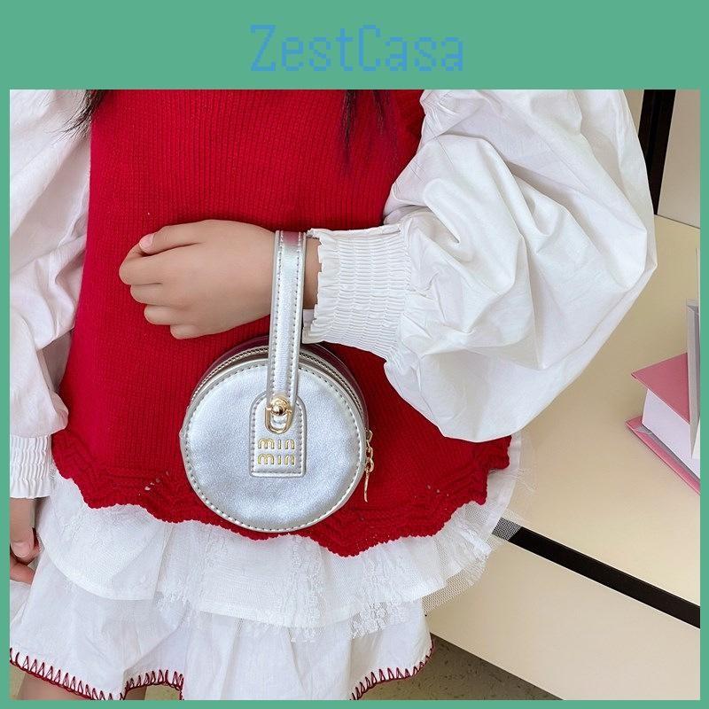 Solid Color Children Cartoon Crossbody Bag Cute Design Polyester Lining Girls