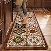 Carpet for Kithen Floor Mat PVC Leather Waterproof Non-Slip Oil-proof Carpet Retro Floral Rug Long Strip Rugs Alfombra De Cocina
