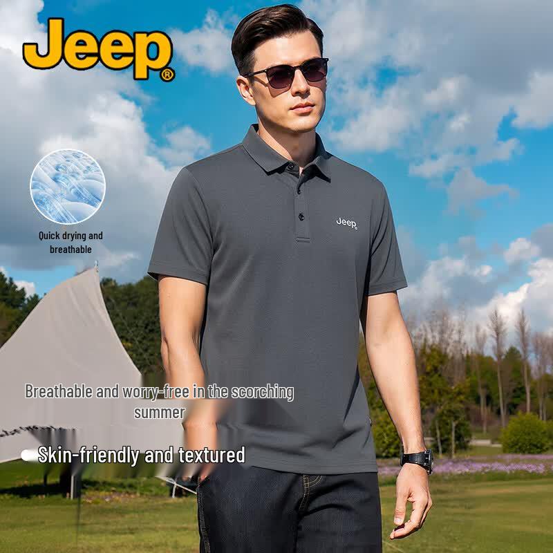 JEEP Men s Summer Business Casual Polo Shirt 3XL