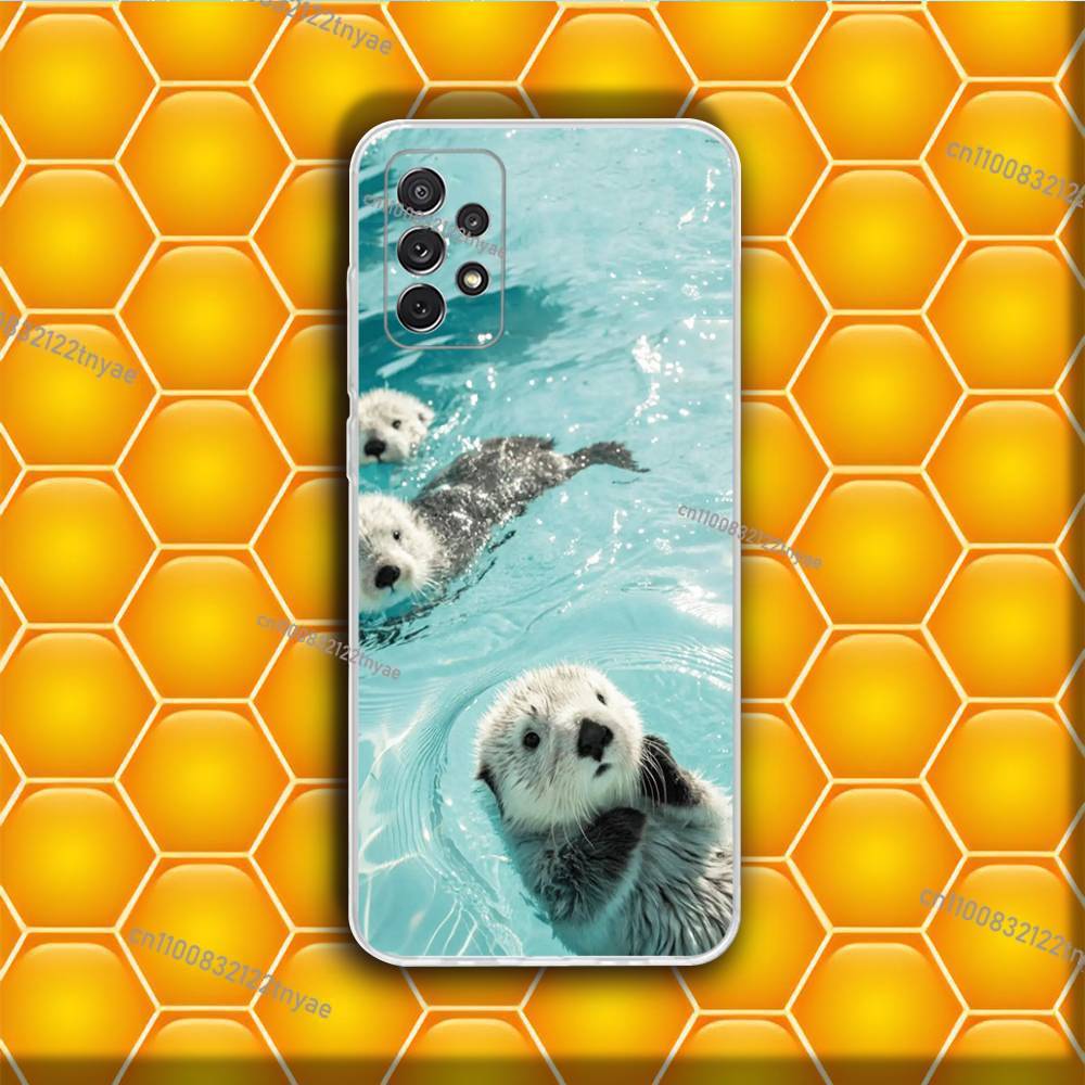Cute Sea Otter  Phone Case Silicone For Samsung S30,23,21,22,20 FE lite,S10,9,PIus Note20ultra Soft Transparent