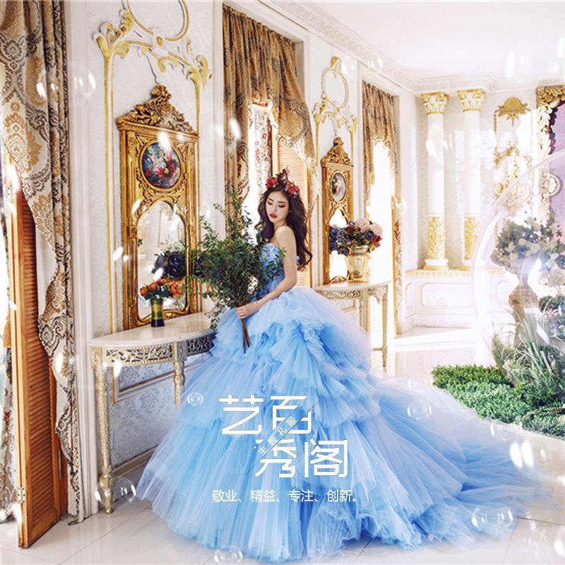 Titel Hochzeitskleid Farbiges Kleid 2025 Blauer Traum Männlich Skinny Kleid Kleidung