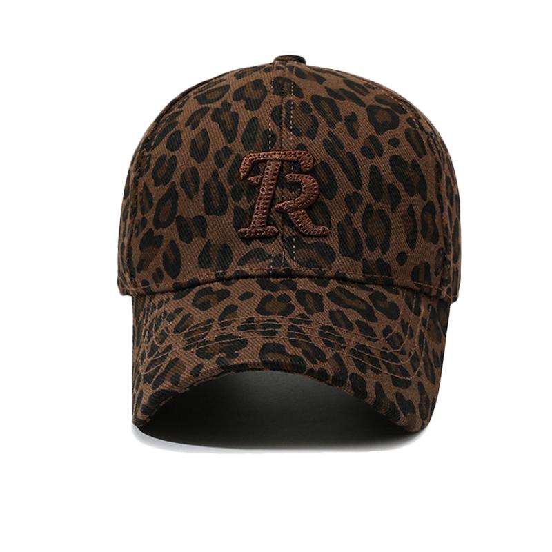Leopard Print Baseball Cap Unisex Sun Hat Outdoor Sunscreen Cap Letter Embroidered Cap