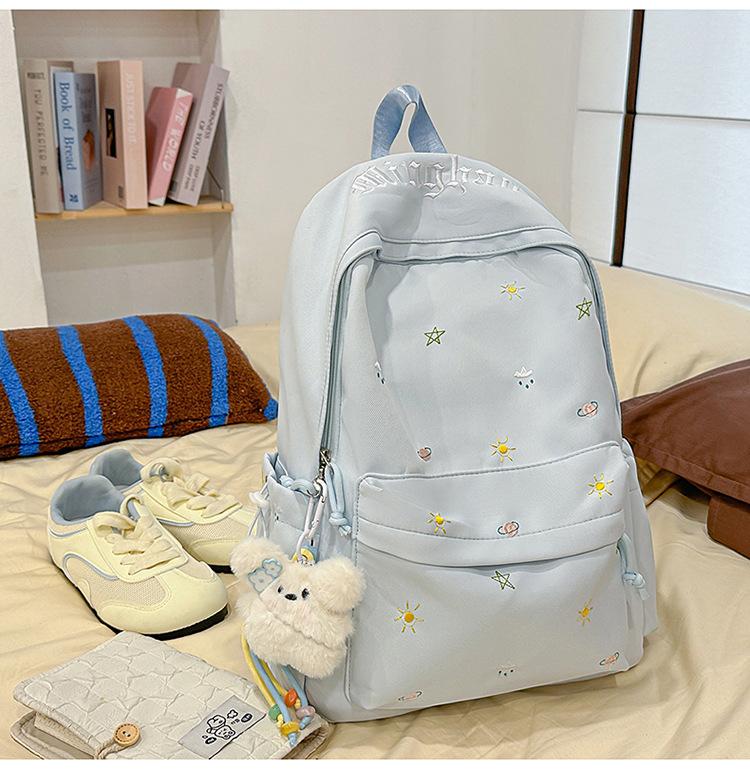 Schoolbag Summer New Ins Small Fresh Polka Dot Sweet Girl Travel Mini Backpack High Value Literary and Artistic Fan Girls Backpack