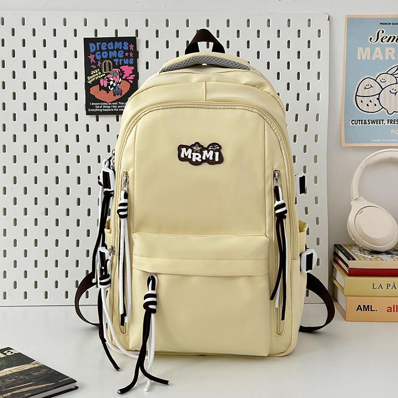 School bag for junior high school students, large capacity, versatile and sweet school bag, niche ins wind, light, simple and casual, high-value