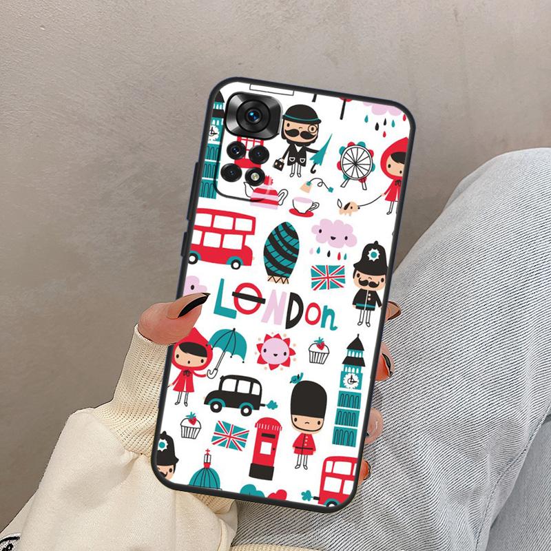 

London Red Telephone Bus Big Ben For Xiaomi Redmi Note 14 13 9 10 11 12 15 Pro Plus Case Cover For Redmi 15 C 13C 12C 10C 14C Redmi 13C