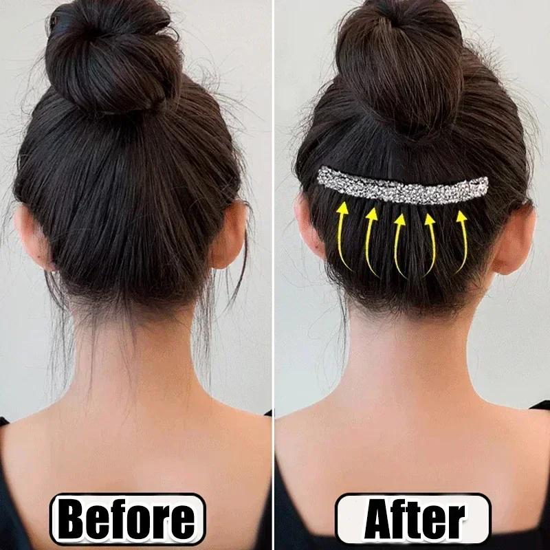 2025 New Korean Rhinestone Comb Hair Clip Broken Hair Artifact Shiny Invisible Hair Styling Accessory Teeth Headwear Girls