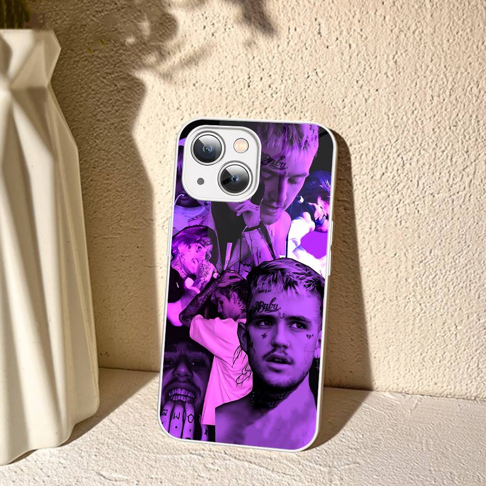Singer Rapper L-Lil Peep For IPhone 14 13 12 Mini 11 Pro XS Max X XR 14 Plus Tempered Glass Cover