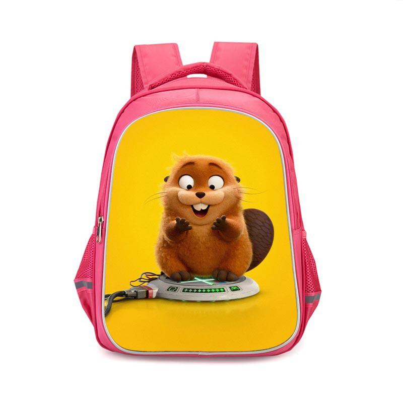 Girls School Backpack Grades 3-4 Large Capacity Pink Cartoon Oxford Fabric Bag With Ergonomic Back Support Reflective