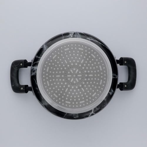 Bestco NX-152 Marble Kitchen 20cm Casserole Saucepan, Black, Marble Pattern, Induction/Gas Cookware