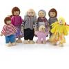 Quikaboo Wooden Doll Family Set 7 Figures Educational Toy for Dollhouse
