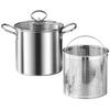 Compact Stainless Steel Tempura Frying Steamer Pot With Strainer Rack 3L Capacity Dishwasher Safe For Home Camping Cooking