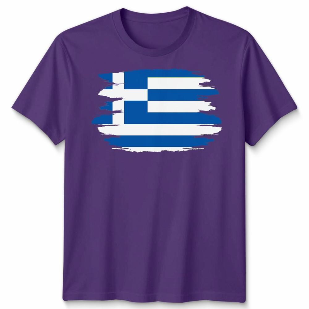 Gescheurde Griekse Vlag Unisex T-shirt Griekse Trots Verweerd Ontwerp Grafische Tee