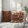 New Imitation Engraved Brown Leaf Relief Pillowcase Home Living Room Sofa Cushion Pillowcase