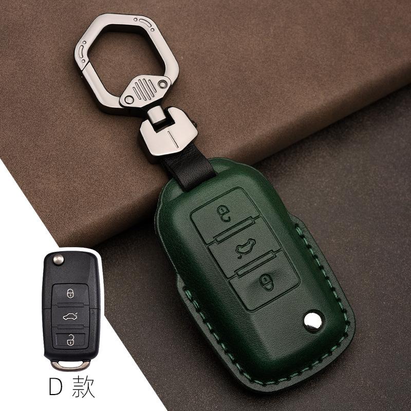 Suitable for Volkswagen Exploration Song Tuon Tuyue CC Bora 7 Golf 6 Leather Car Key Case Case Buckle Lingdu
