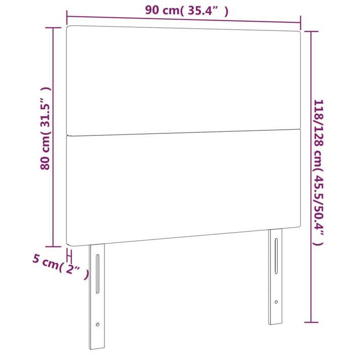 VidaXL Tête de Lit à LED Meuble de Chambre à Coucher Accessoire de Lit Simple Tête de Cadre de Lit Intérieur Noir 3122128