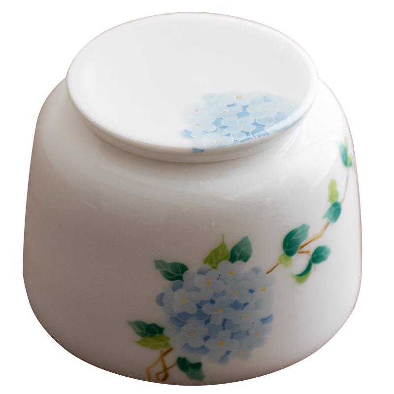 Suet jade porcelain mini small spring tea ceramic tea can sealed tank tea can storage tank storage tank empty tank