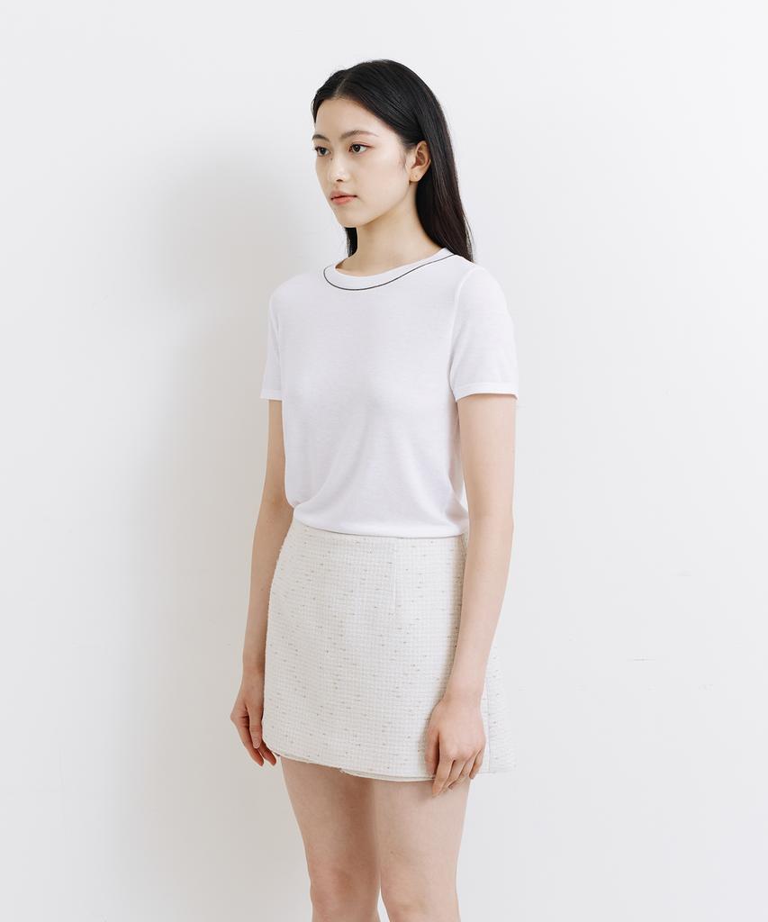 Lapineatteullie Classic Tweed Skirt Pants Ivory