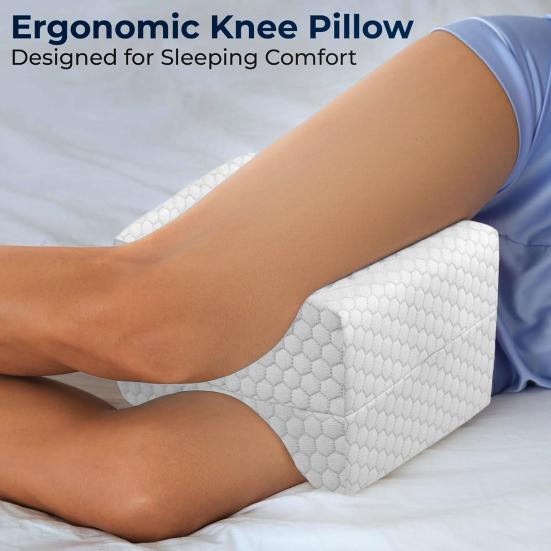 Knee Pillow for Side Sleepers Memory Foam Leg Cushion Orthopedic Knee Spacer Pillow Promotes
