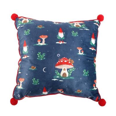 Gnome Pom Pom Square Filled Cushion