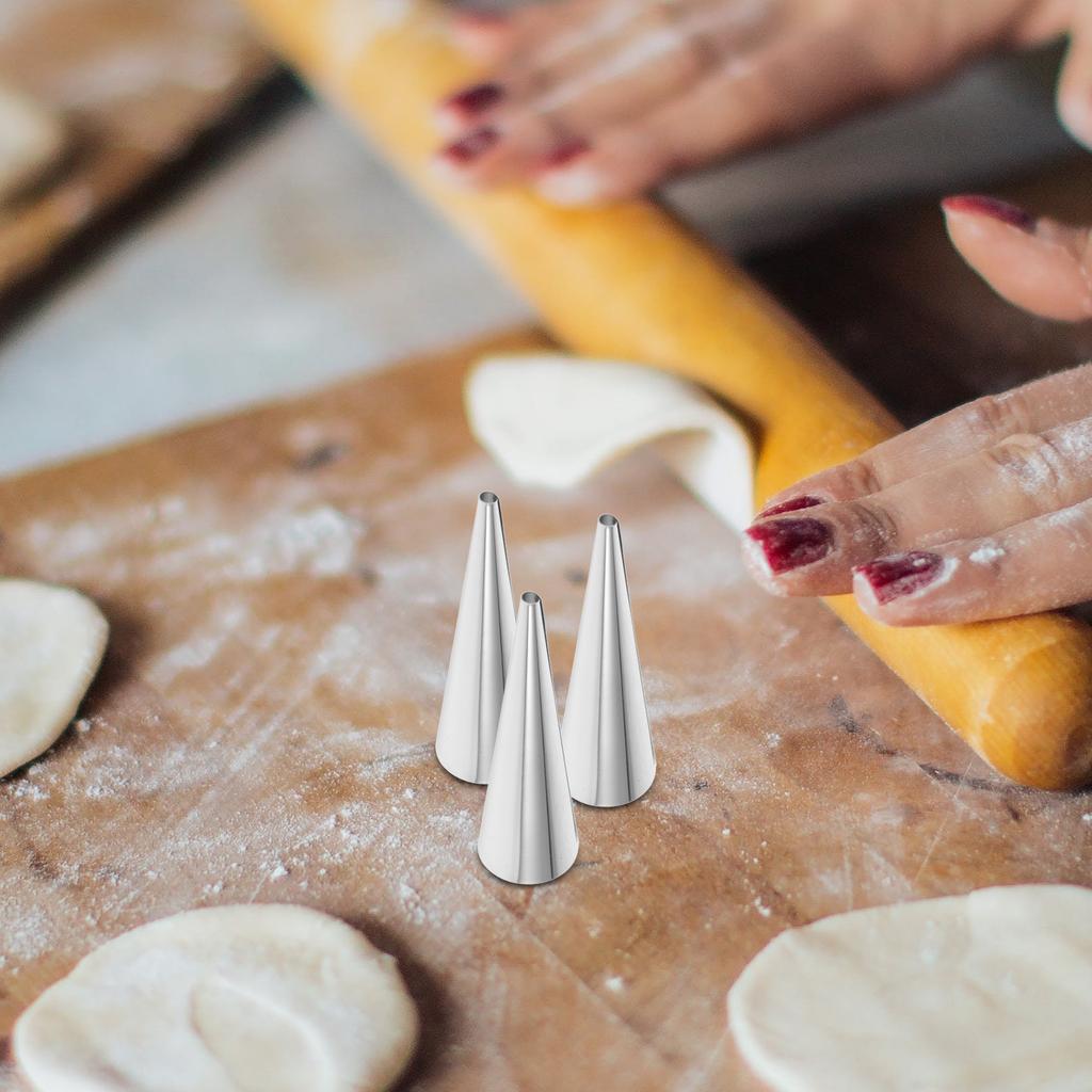10Pcs Stainless Steel Pastry Molds Cone Cream Horn Baking Equipment Reusable Ideal for Various Pastries