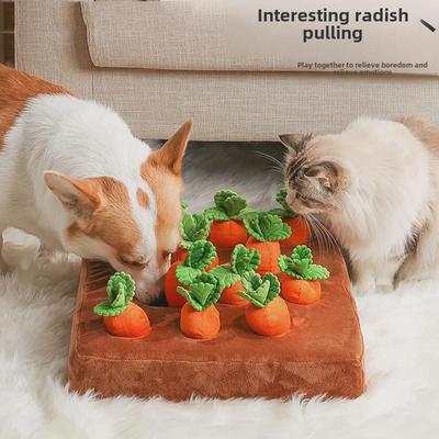 Carrot Plush Toy for Dogs: Chewable Vegetable-Themed Early Education Doll