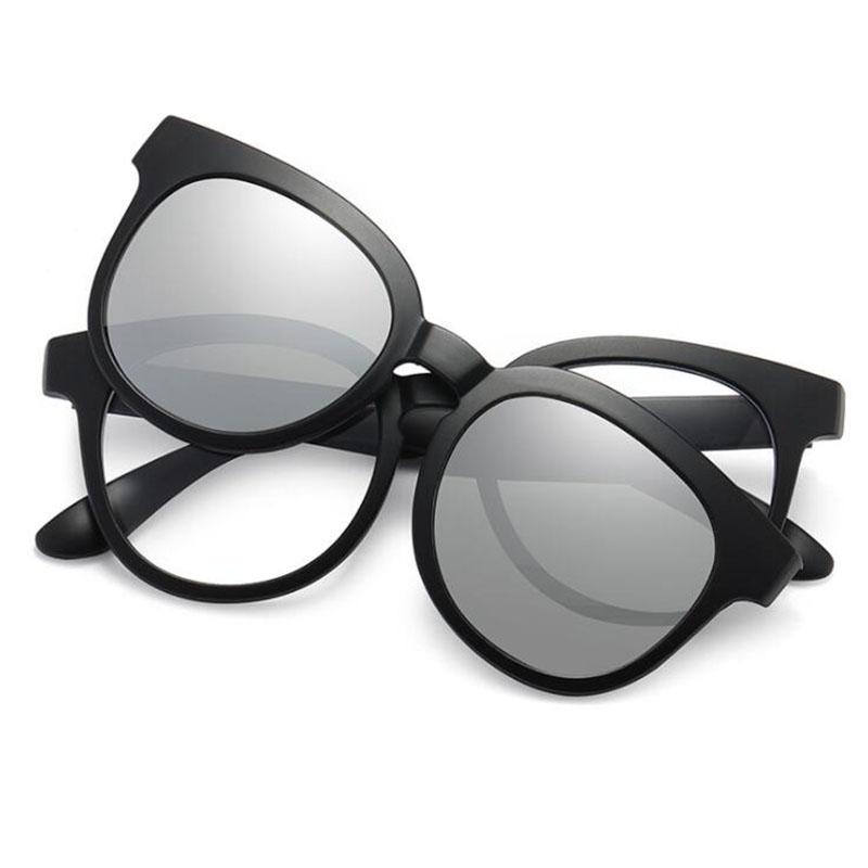 

9010 Magnet Clip Round Frame Myopia Glasses 0 -0.5 -1.0 -2.0 To -6.0 Hyperopia Sunglasses +0.5 +1.0 +2.0 To +6 0