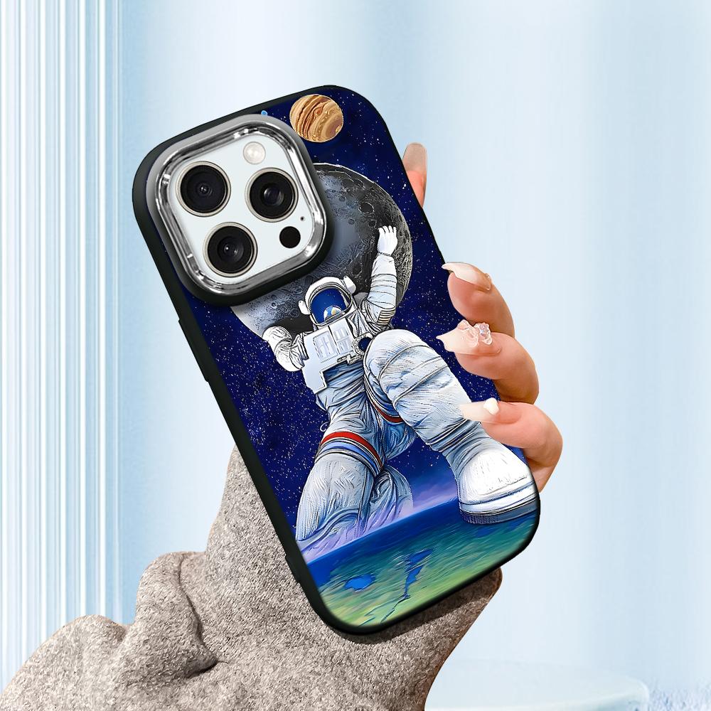 For Samsung A16 A15 A14 A13 S24 S23 Redmi 13C Note 13 12 11 Pro iPhone 16 15 Space Astronaut Design Soft Silicone Shockproof Case