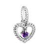 Embedded Design Silver Pendant Women Jewelry Purple 798854C03